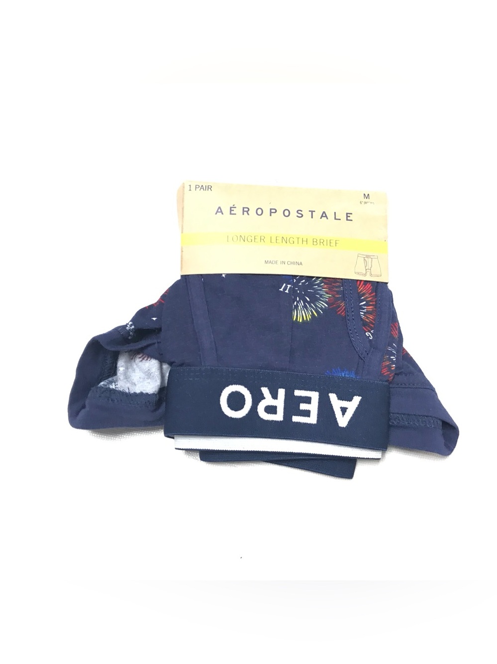 Aeropostale Knit Longer Boxer Brief Mens M 6.5 Inseam Stretch Underwear Blue New